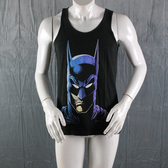 Vintage Batman Tank Top - Classic Face Graphic (1989) - Men's Small - Picture 1 of 8